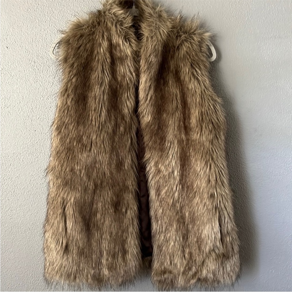 Faux Fur Vest in Brown
